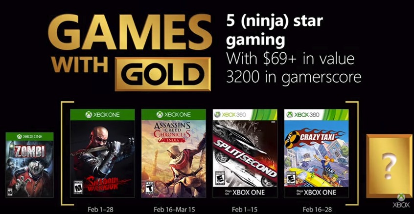 Xbox Games With Gold February 2018