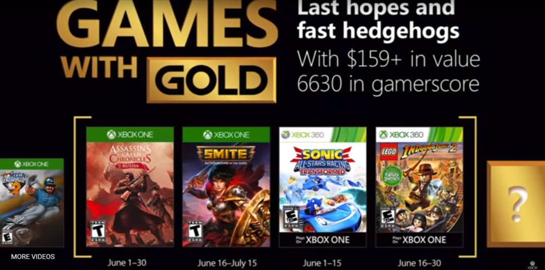 Xbox live gold free games June 2018