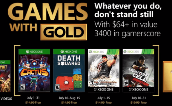 xbox live games with gold july 2018