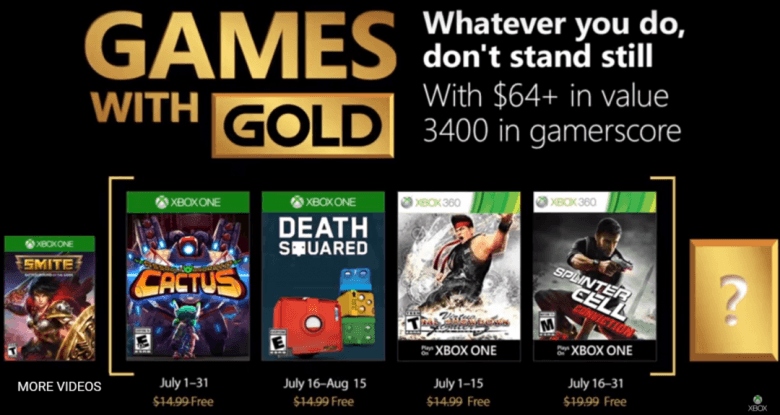 xbox live games with gold july 2018