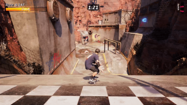 There's a skill point high above the first hill in Downhill Jam