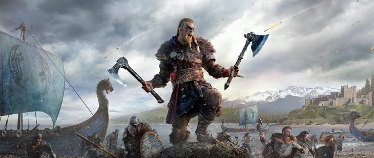 Valhalla character standing with two axes