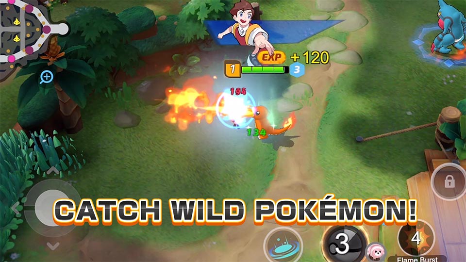 Battle wild Pokemon around the map to level up.
