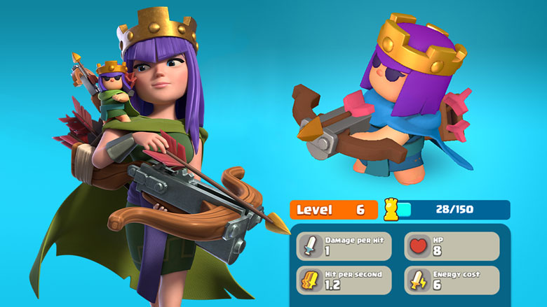 Archer Queen and her Mini stats